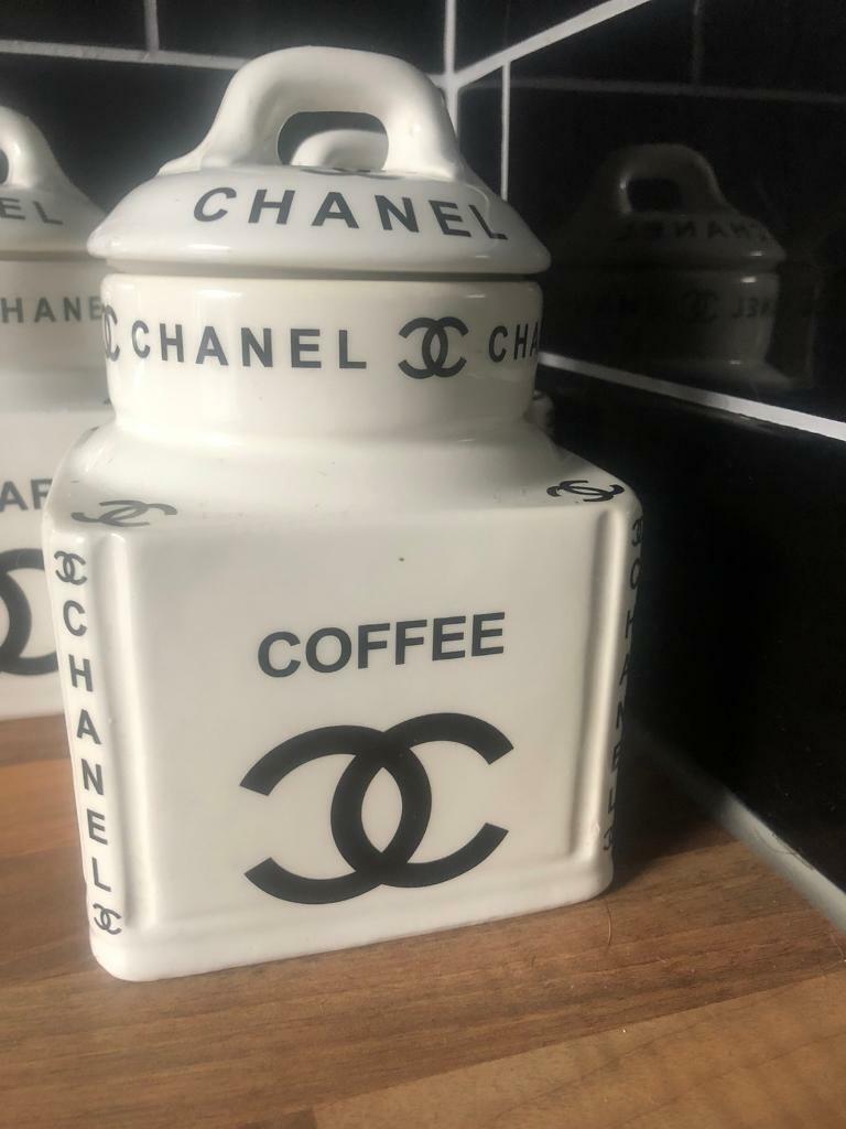 chanel tea coffee sugar jars